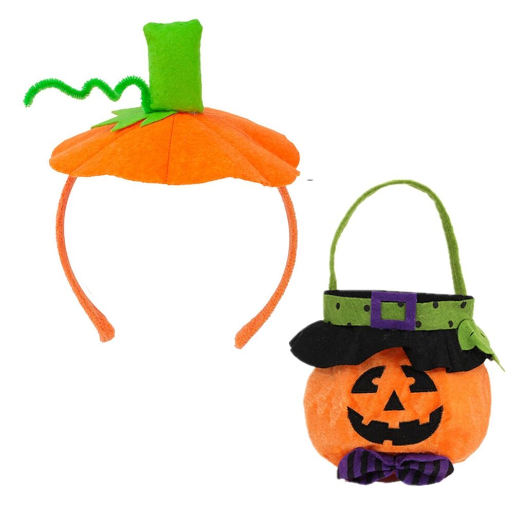 6219 Halloween Pumpkin Tutu Costume Set With Pumpkin Headband